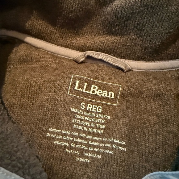 LL Bean Better Sweater Fleece Snap Collar Jacket Grayish Green Women’s Size S - Picture 7 of 13